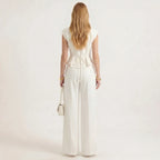 Women's Sleeveless Vest and Wide Leg Pants Two-Piece Set