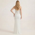Women's Strapless Sequin Maxi Dress with Slim Fit