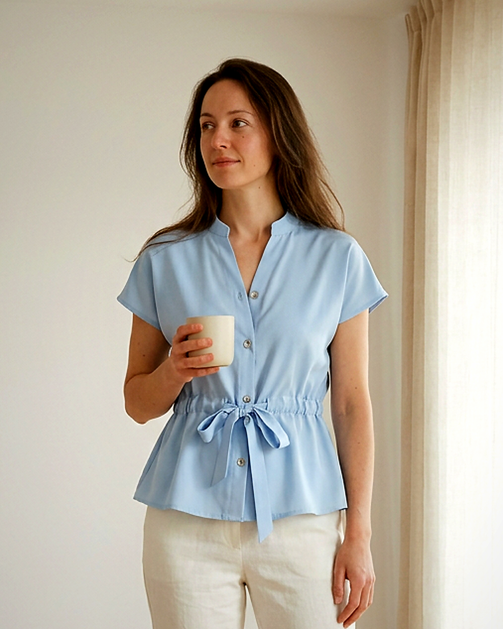 Tabitha Blouse - Relaxed Stand-Collar