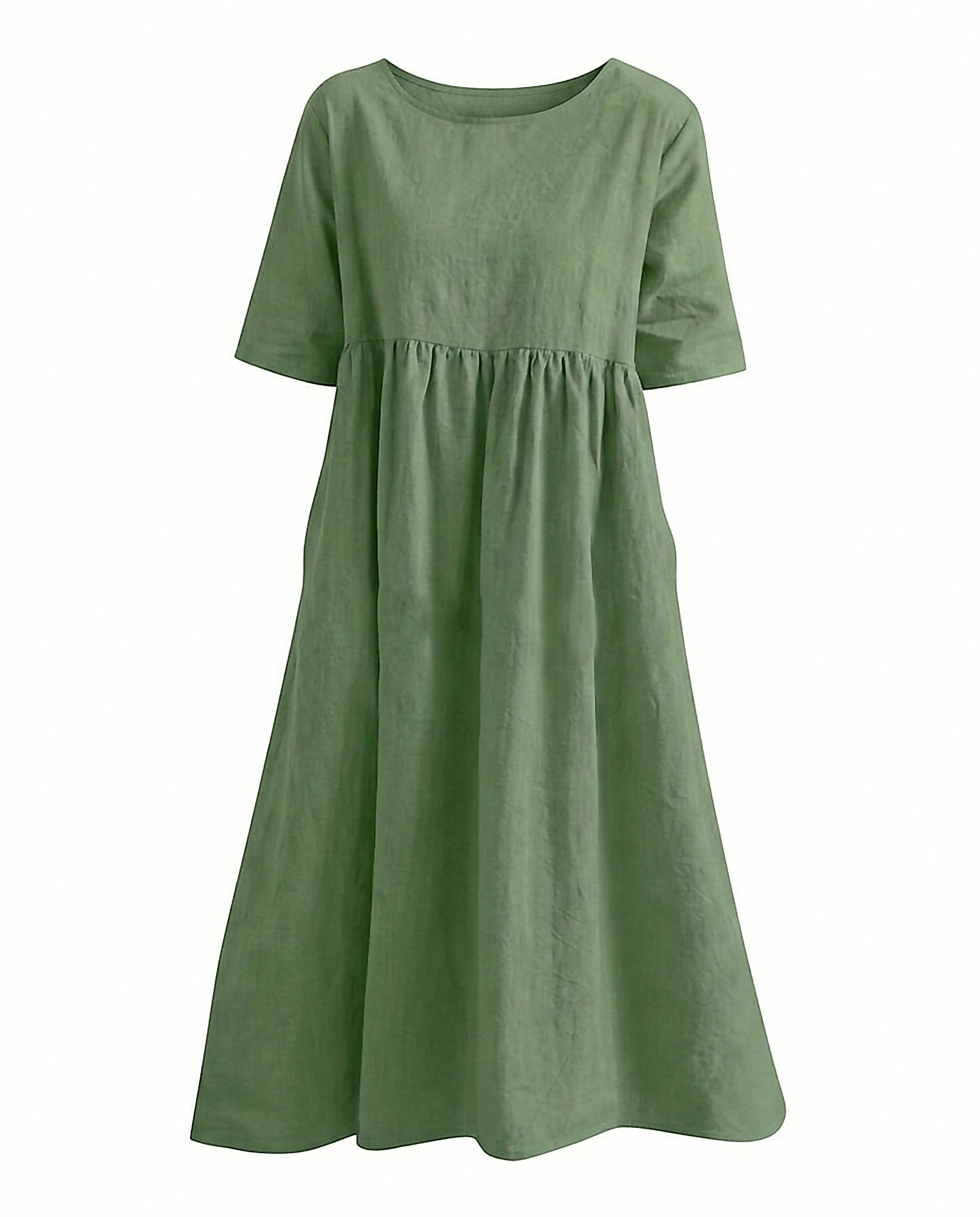 Odette Dress - Relaxed Linen in Light Green
